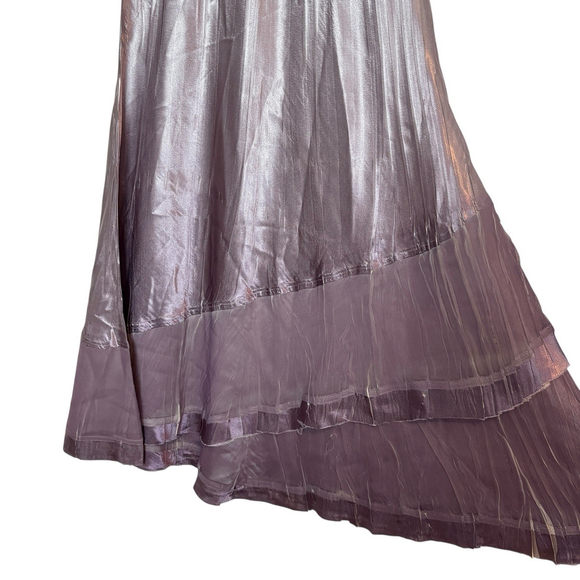 Komarov Charmeuse Chiffon Dress Iridescent Purple A-Line Sleeveless Size S - Picture 11 of 12